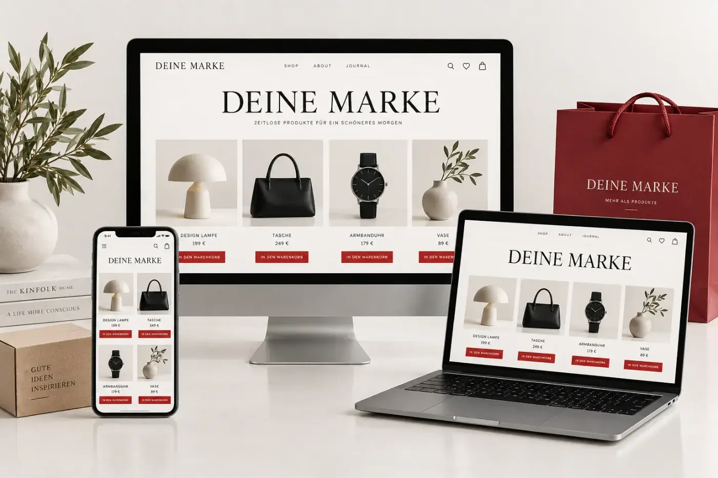 Shopify-Shop auf Desktop und Smartphone